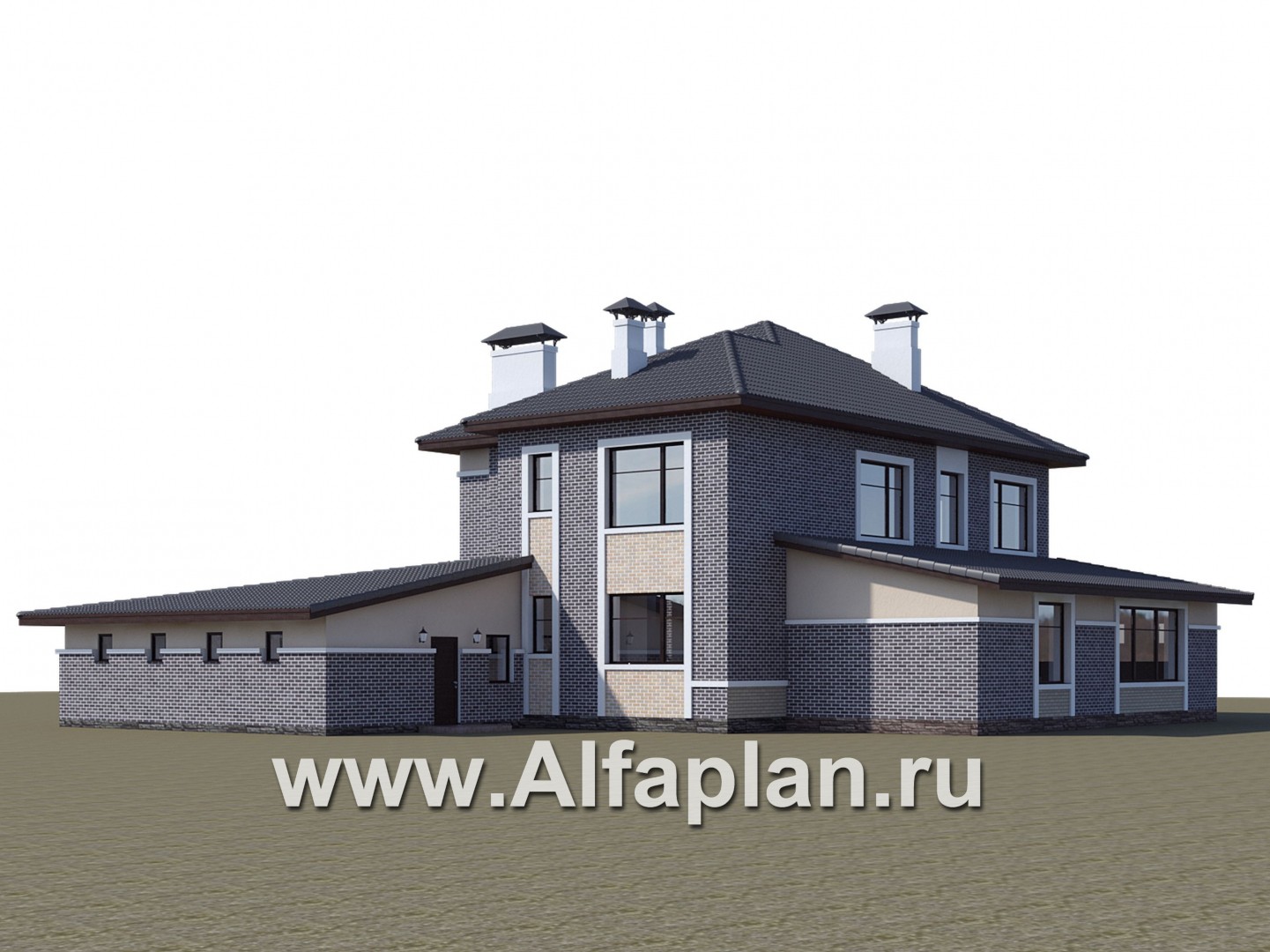 «Арно» - проект двухэтажного дома,  с двусветной гостиной,с бассейном и с террасой, с гаражом на 2 авто - дизайн дома №1