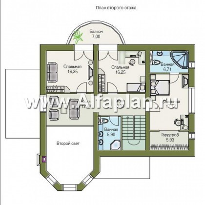 Проекты домов Альфаплан - «Суперстилиса» - проект дома с комфортной  планировкой - превью плана проекта №2