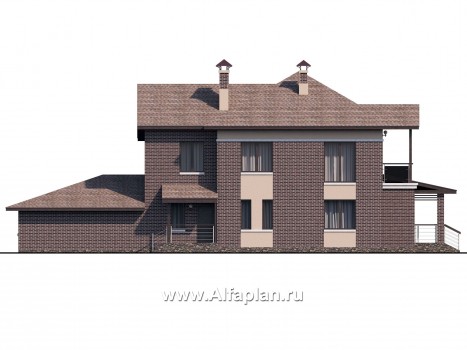 Проекты домов Альфаплан - «Голицын»- особняк с гаражом на два автомобиля - превью фасада №4