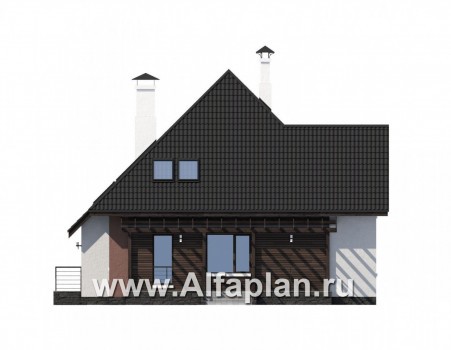 Проекты домов Альфаплан - «Сириус» - современный мансардный дом - превью фасада №4