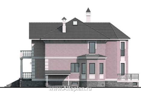Проекты домов Альфаплан - «Головин плюс» - особняк в стиле Петровских традиций - превью фасада №2