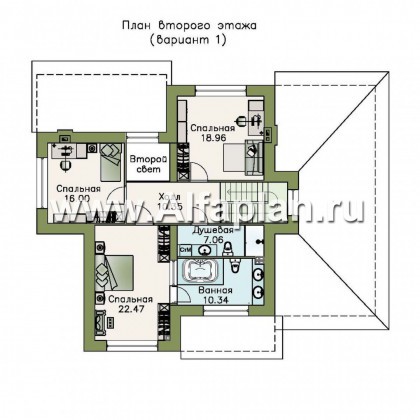 Проекты домов Альфаплан - «Северная корона» - двуxэтажный коттедж с элементами стиля модерн - превью плана проекта №2