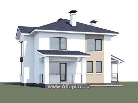 Проекты домов Альфаплан - «Лотос» - проект современного двухэтажного дома - превью дополнительного изображения №1