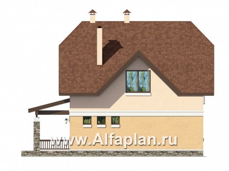 Проекты домов Альфаплан - Небольшой дом для загородной жизни - превью фасада №3