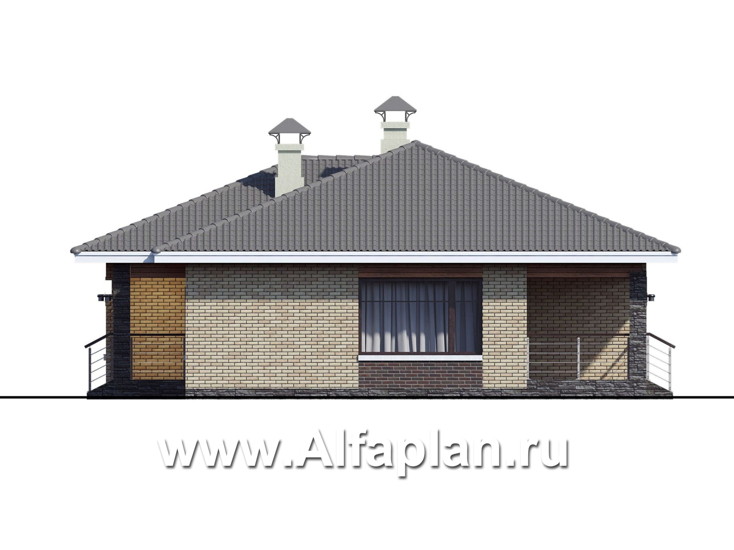 Проекты домов Альфаплан - «Вуокса» - стильный коттедж с комфортной планировкой - изображение фасада №2