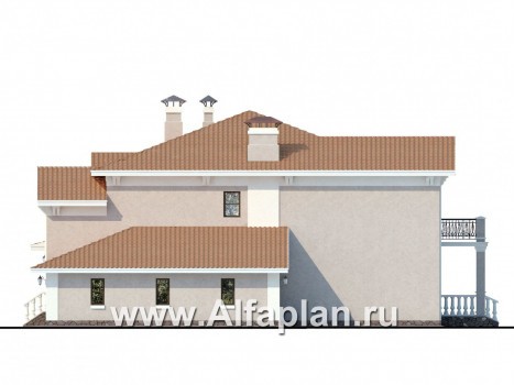 «Беатрис» - проект двухэтажного дома из кирпича, с террасой и с гаражом на 2 авто - превью фасада дома