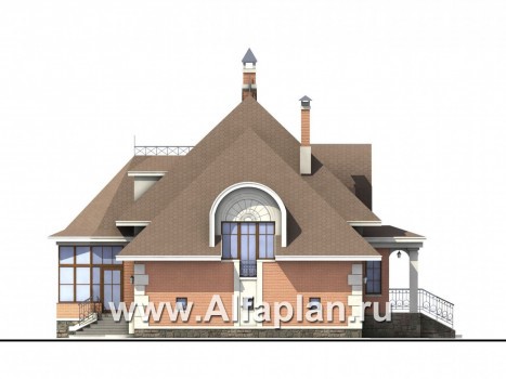Проекты домов Альфаплан - «Эвита» - респектабельный дом с гаражом - превью фасада №3