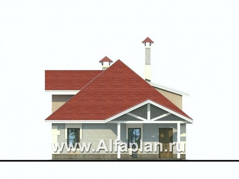 Проекты домов Альфаплан - Дом для отдыха с навесом для машин - превью фасада №2