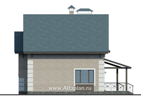Проекты домов Альфаплан - «Приоритет»-  элегантный коттедж с идеальным планом - превью фасада №2