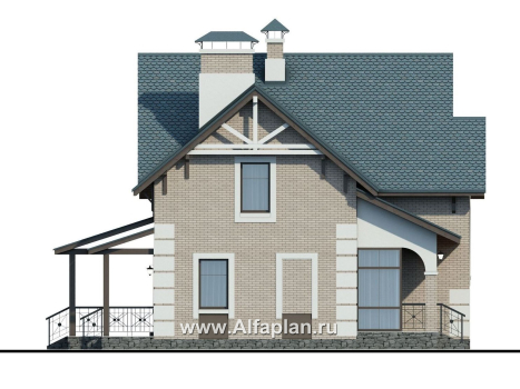 Проекты домов Альфаплан - «Приоритет»-  элегантный коттедж с идеальным планом - превью фасада №3