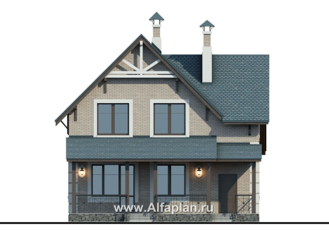 Проекты домов Альфаплан - «Приоритет»-  элегантный коттедж с идеальным планом - превью фасада №4