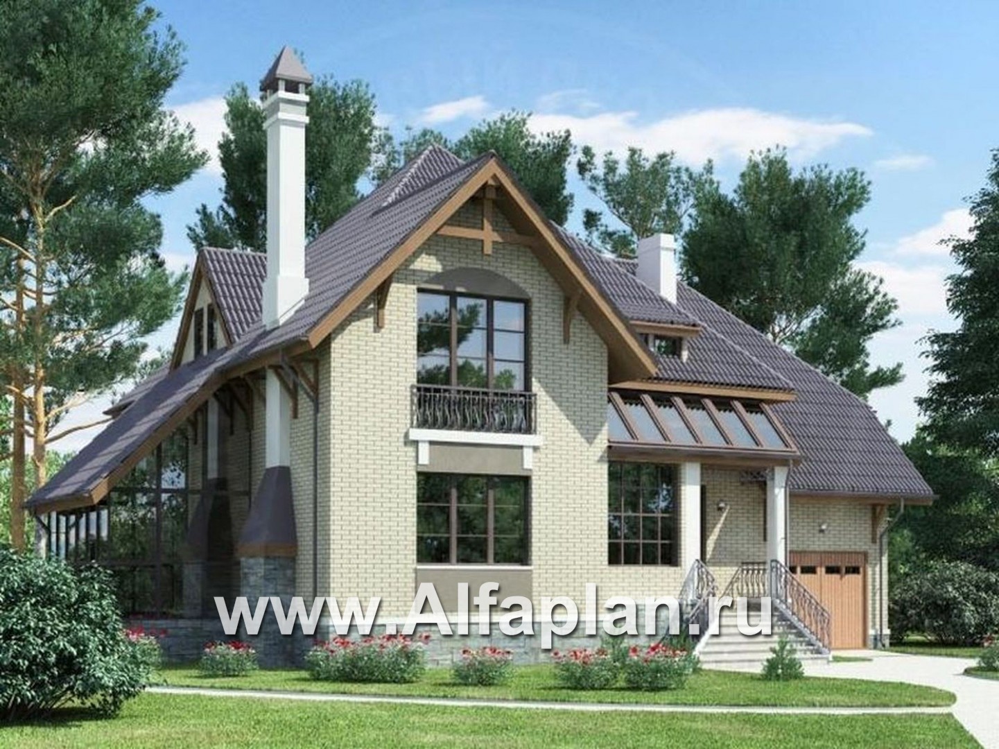 Проекты домов Альфаплан - «Суперстилиса» - удобный дом с рациональной планировкой - основное изображение