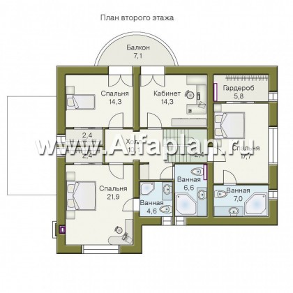Проекты домов Альфаплан - «Суперстилиса» - удобный дом с рациональной планировкой - превью плана проекта №2