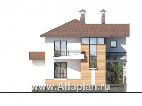 Проекты домов Альфаплан - «Тренд Плюс» - современный загородный дом - превью фасада №1