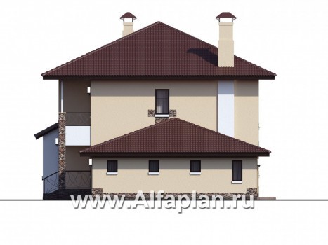 Проекты домов Альфаплан - «Вереск» — компактный и рациональный дом с гаражом - превью фасада №2