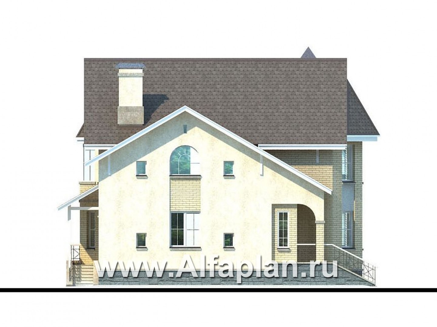 Проекты домов Альфаплан - «Фортуна» - экономичный и компактный загородный дом - изображение фасада №3