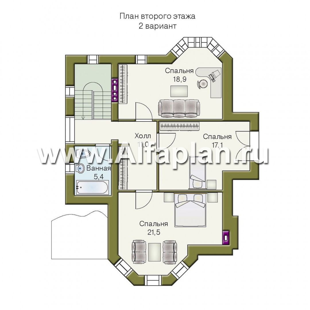 Проекты домов Альфаплан - «Фортуна» - экономичный и компактный загородный дом - изображение плана проекта №3