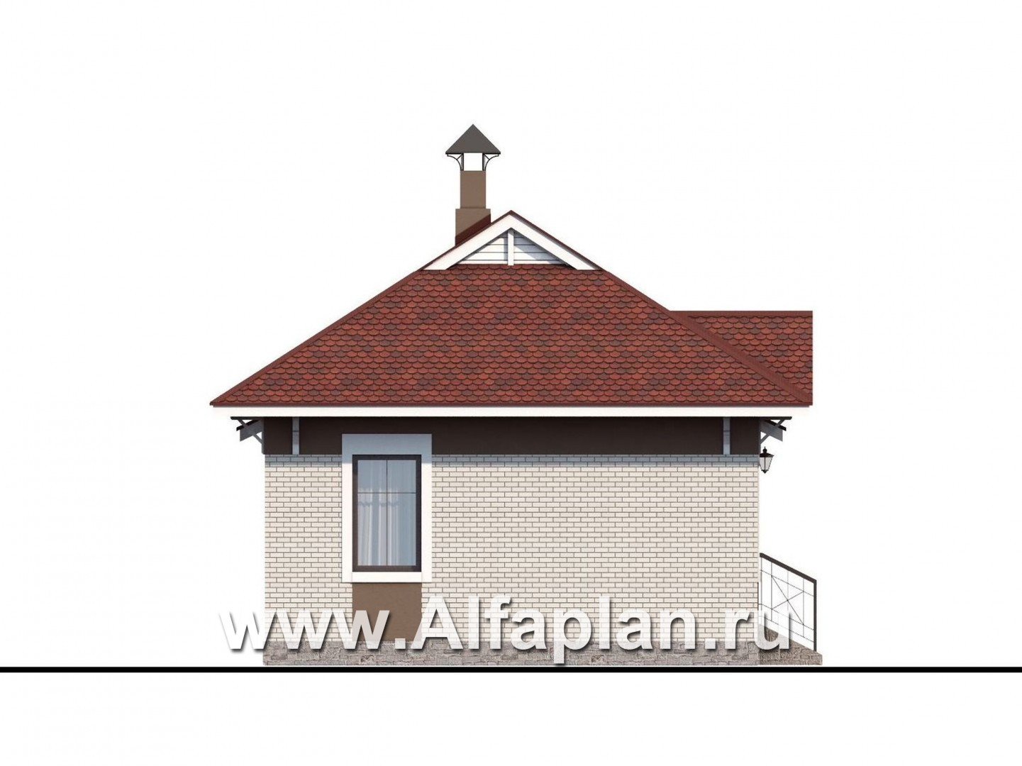 Проекты домов Альфаплан - Кирпичный дом «Карат» - изображение фасада №3