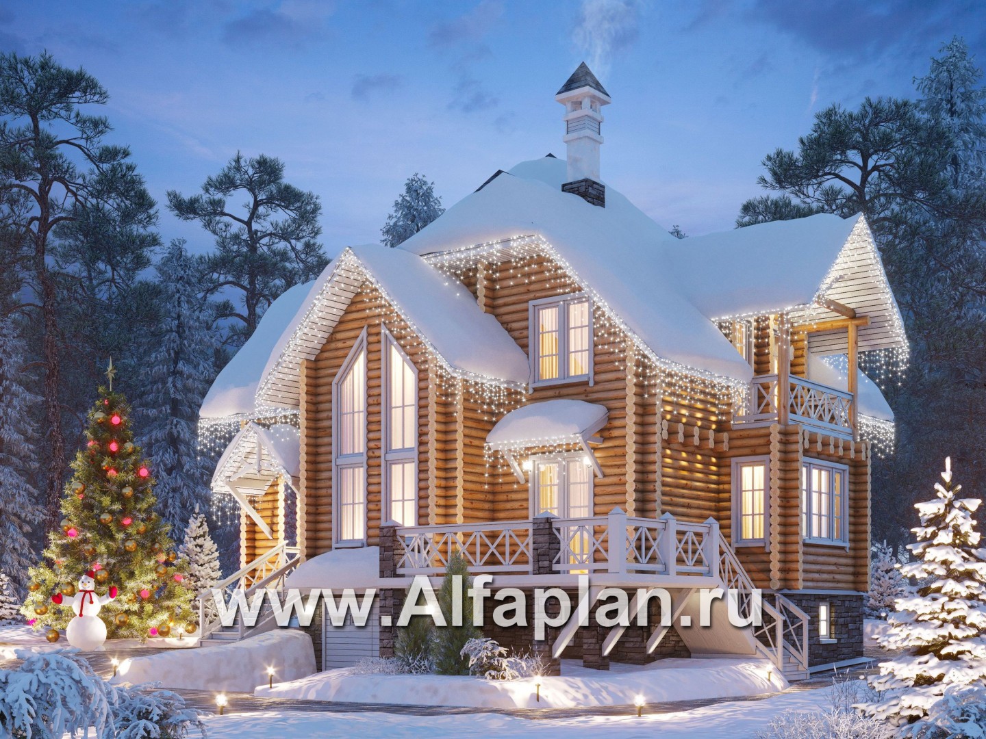 Проекты домов Альфаплан - «Транк Хаус» - деревянный дом с террасой - дополнительное изображение №1