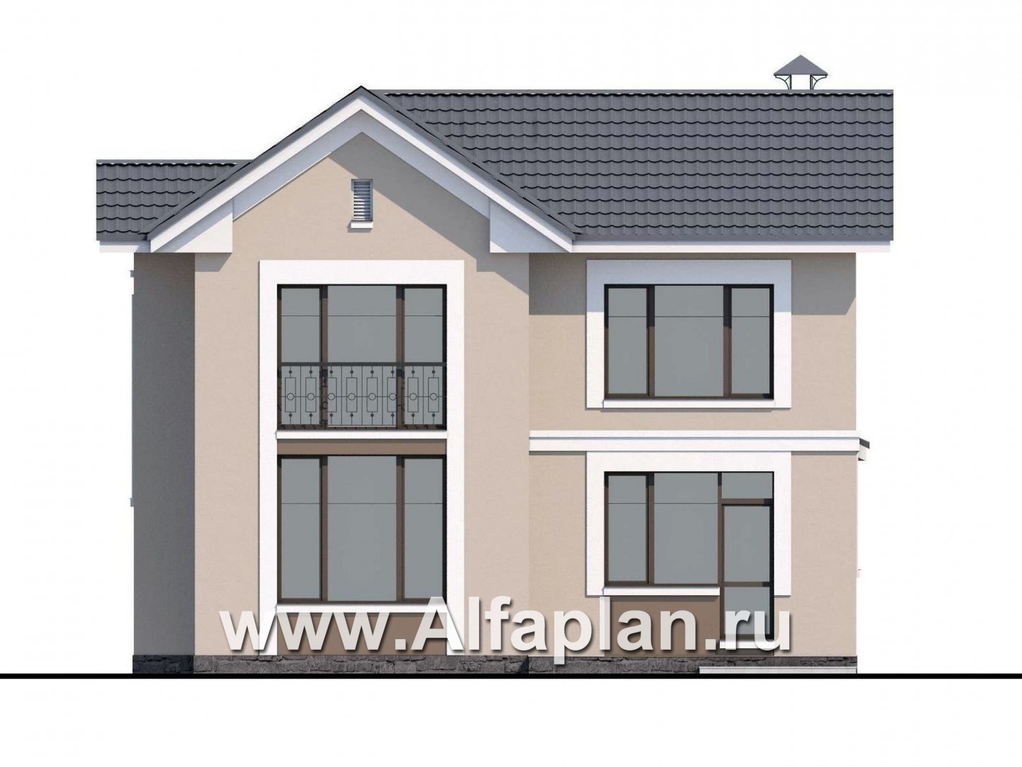 Проекты домов Альфаплан - «Веста» - небольшой дом с отличной планировкой  - изображение фасада №4