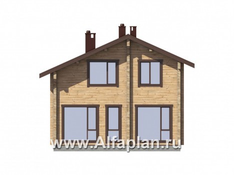 Проекты домов Альфаплан - Традиционный деревянный дом с удобной планировкой - превью фасада №3
