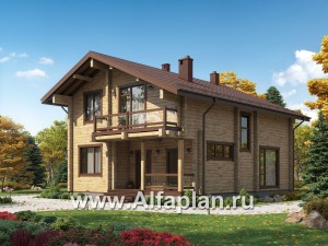 Проекты домов Альфаплан - Традиционный деревянный дом с удобной планировкой - превью основного изображения