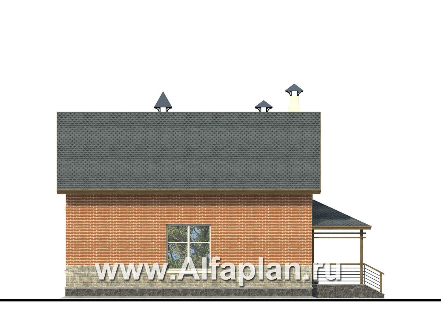 Проекты домов Альфаплан - «Вишневый сад»- проект небольшого дома или дачи - изображение фасада №2