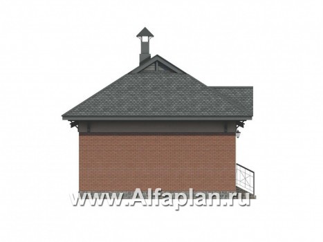 Проекты домов Альфаплан - Проект бани с верандой - превью фасада №3