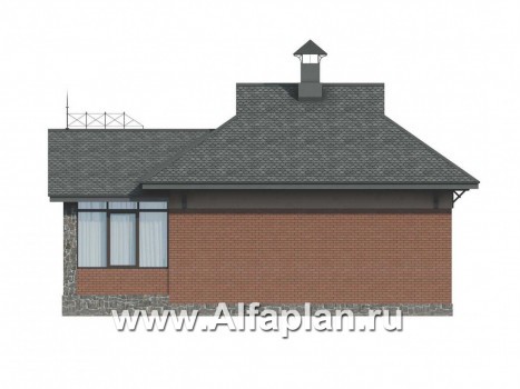 Проекты домов Альфаплан - Проект бани с верандой - превью фасада №4