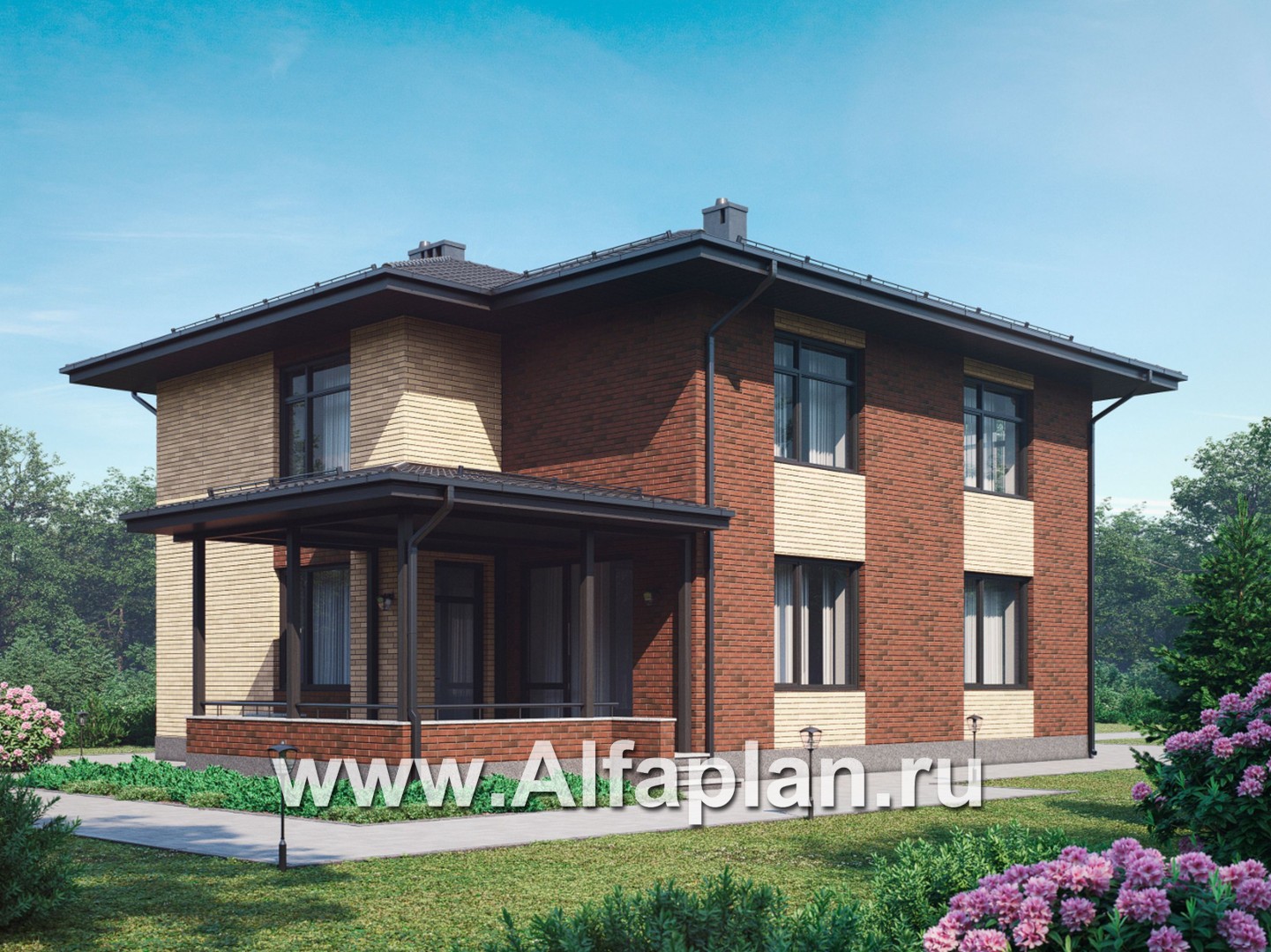 Проекты домов Альфаплан - Двухэтажный комфортный загородный дом - дополнительное изображение №1