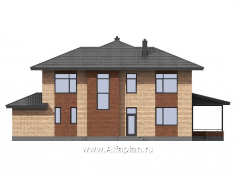 Проекты домов Альфаплан - Двухэтажный комфортный загородный дом - превью фасада №2