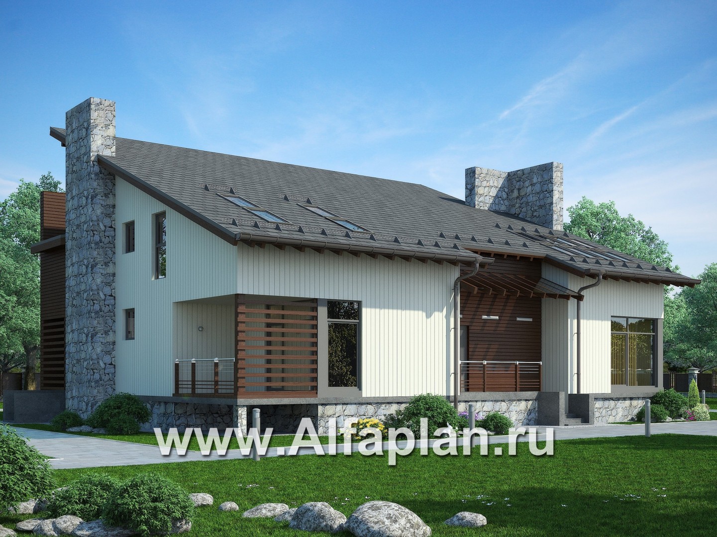 Проекты домов Альфаплан - Комфортабельный загородный дом - основное изображение