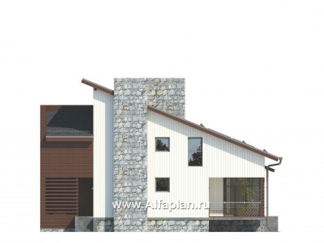 Проекты домов Альфаплан - Комфортабельный загородный дом - превью фасада №3