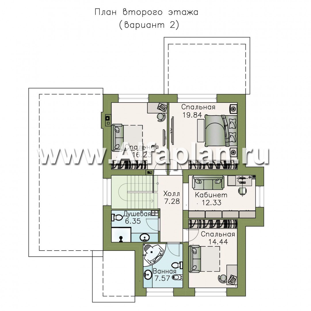 Проекты домов Альфаплан - «Четвертое измерение» - стильный современный дом с комфортабельной планировкой - план проекта №3