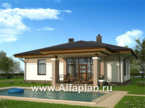 Проекты домов Альфаплан - Компактный одноэтажный дом для небольшой семьи - превью дополнительного изображения №1