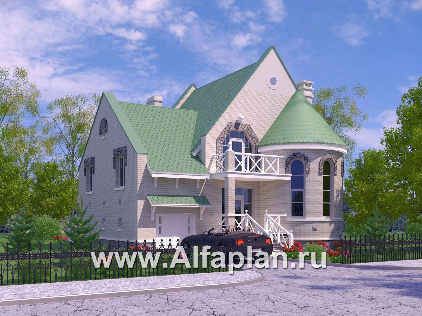 Проекты домов Альфаплан - «Онегин» - представительный загородный дом - дополнительное изображение №1