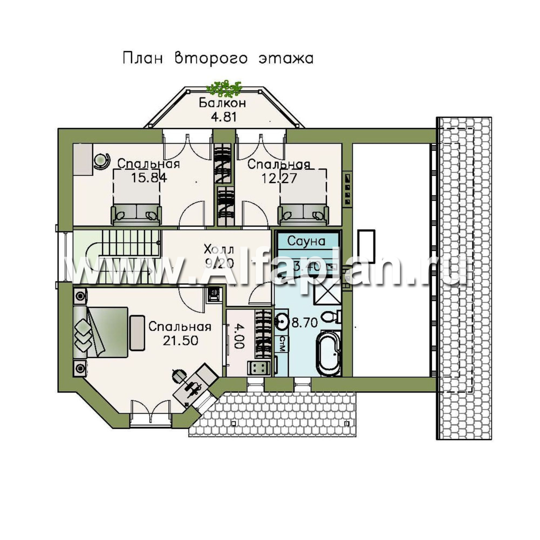 Проекты домов Альфаплан - «Регенсбург» - газобетонный коттедж в немецкой традиции - план проекта №2
