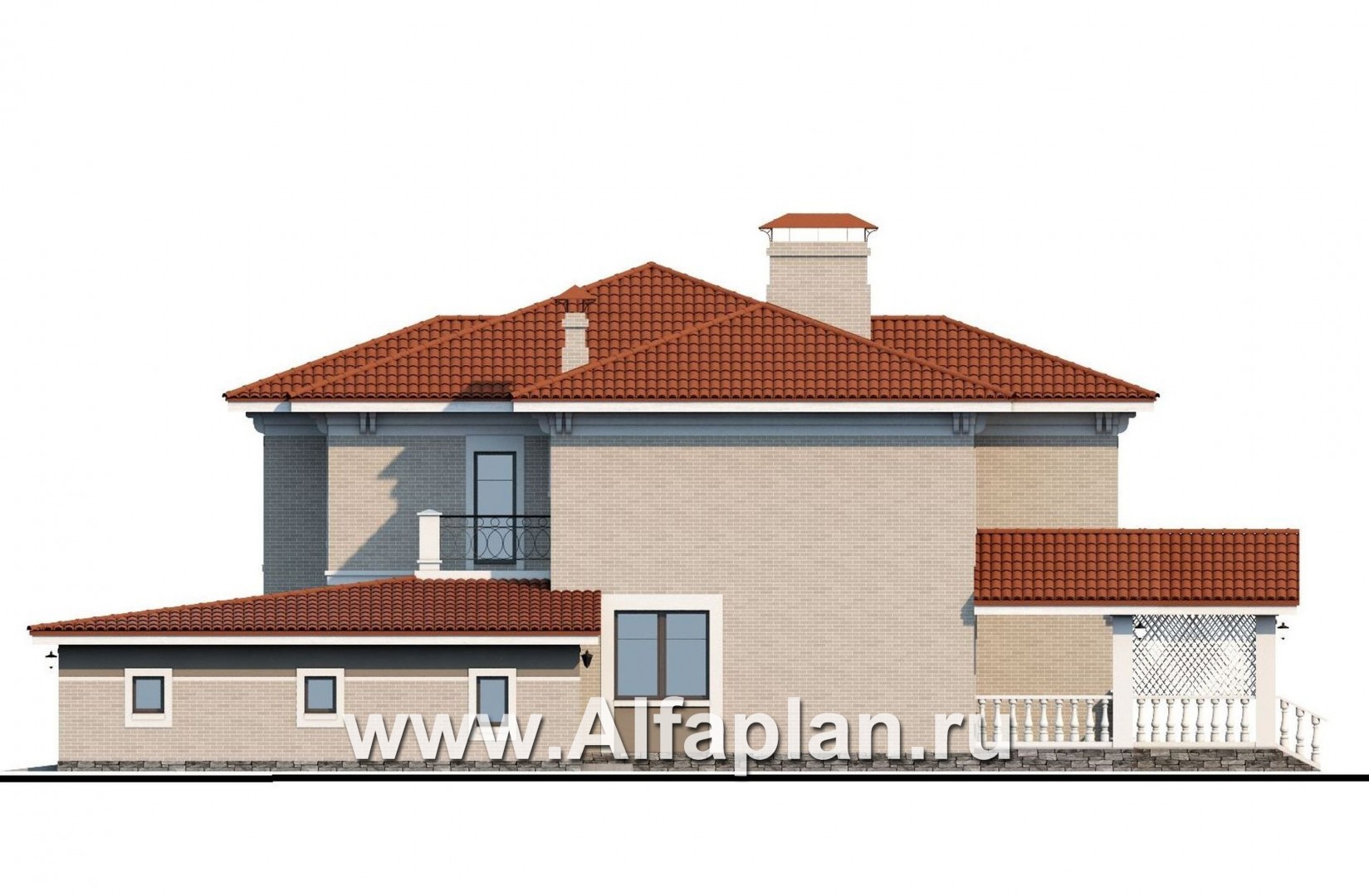 Проекты домов Альфаплан - «Палането» - особняк на самый взыскательный вкус - изображение фасада №2