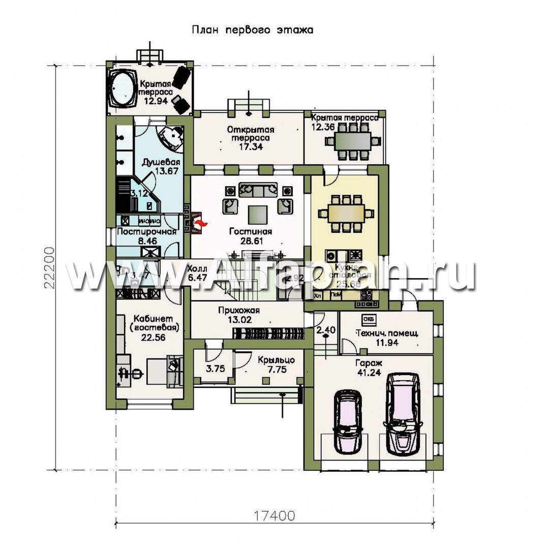 Проекты домов Альфаплан - «Палането» - особняк на самый взыскательный вкус - изображение плана проекта №1