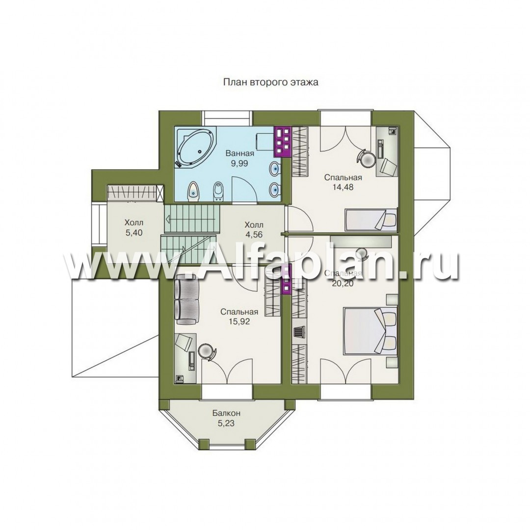 Проекты домов Альфаплан - «Корвет» - трехэтажный коттедж с гаражом - план проекта №3
