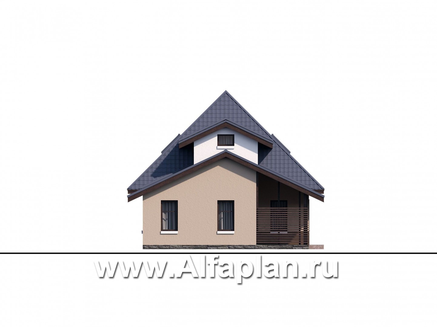 Проекты домов Альфаплан - Гараж со студией и хозблоком - изображение фасада №4
