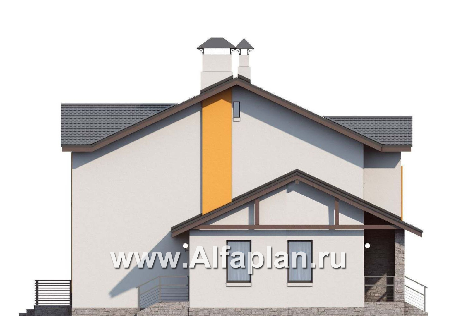 Проекты домов Альфаплан - «Скандинавия» - современный дом с удобным планом - изображение фасада №3