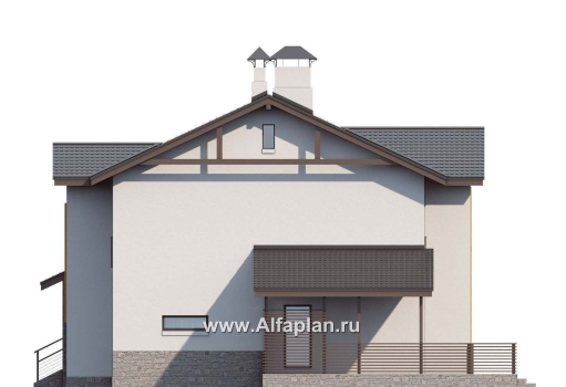 Проекты домов Альфаплан - «Скандинавия» - современный дом с удобным планом - превью фасада №2