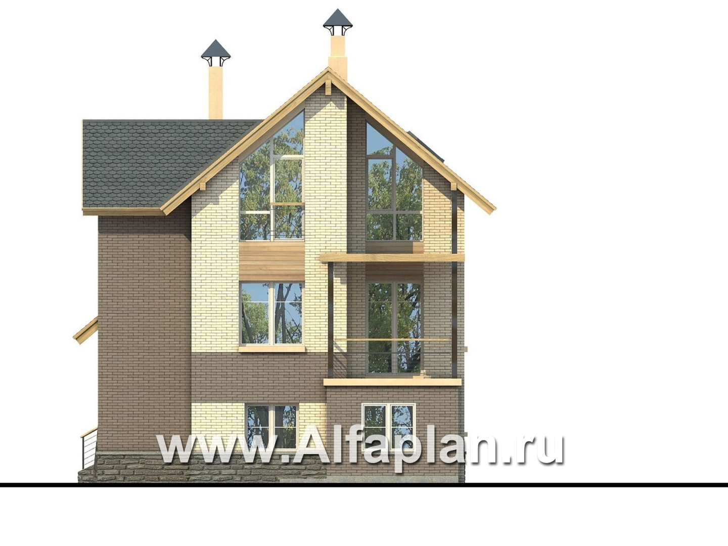 Проекты домов Альфаплан - «Эврика!» - удобный дом для маленького участка - изображение фасада №4