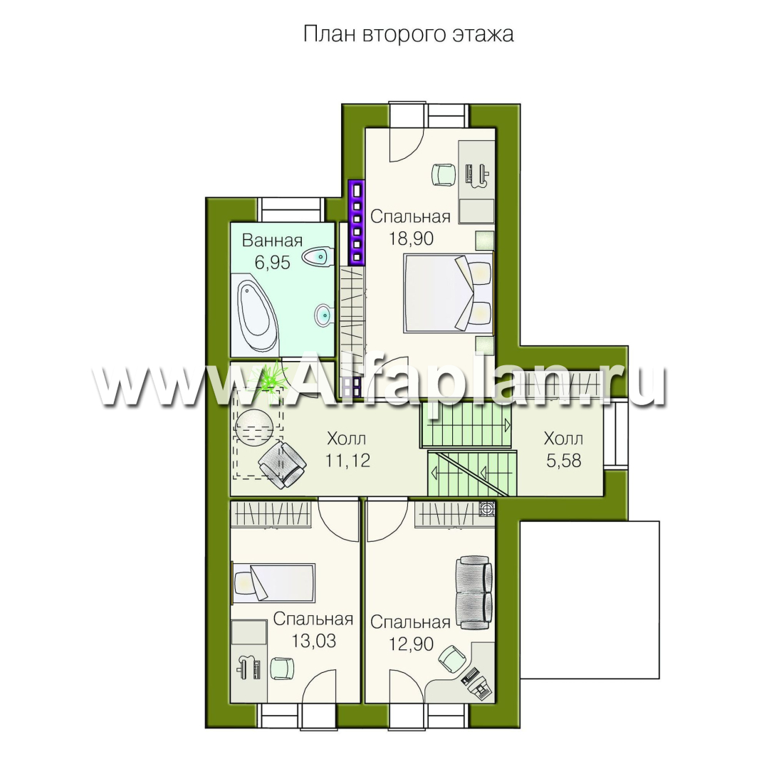 Проекты домов Альфаплан - «Эврика!» - удобный дом для маленького участка - изображение плана проекта №3