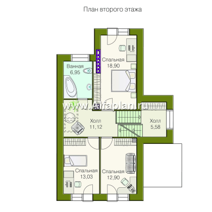Проекты домов Альфаплан - «Эврика!» - удобный дом для маленького участка - превью плана проекта №3
