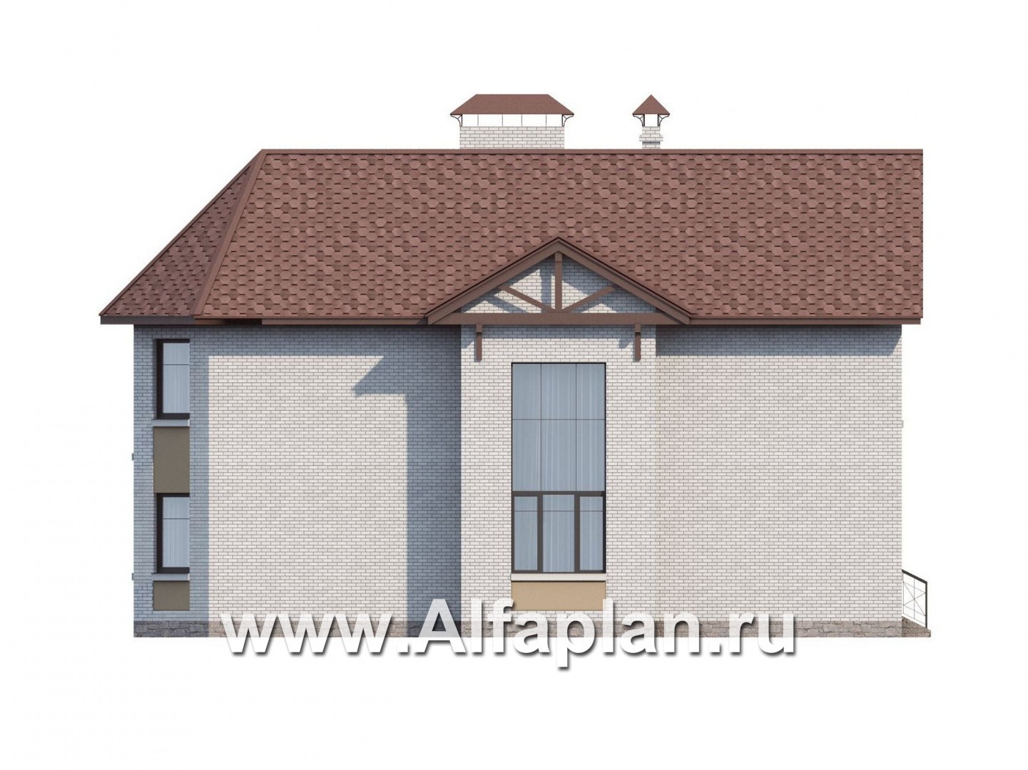 Проекты домов Альфаплан - «Чистые пруды»- проект дома в скандинавском стиле с гаражом - изображение фасада №2