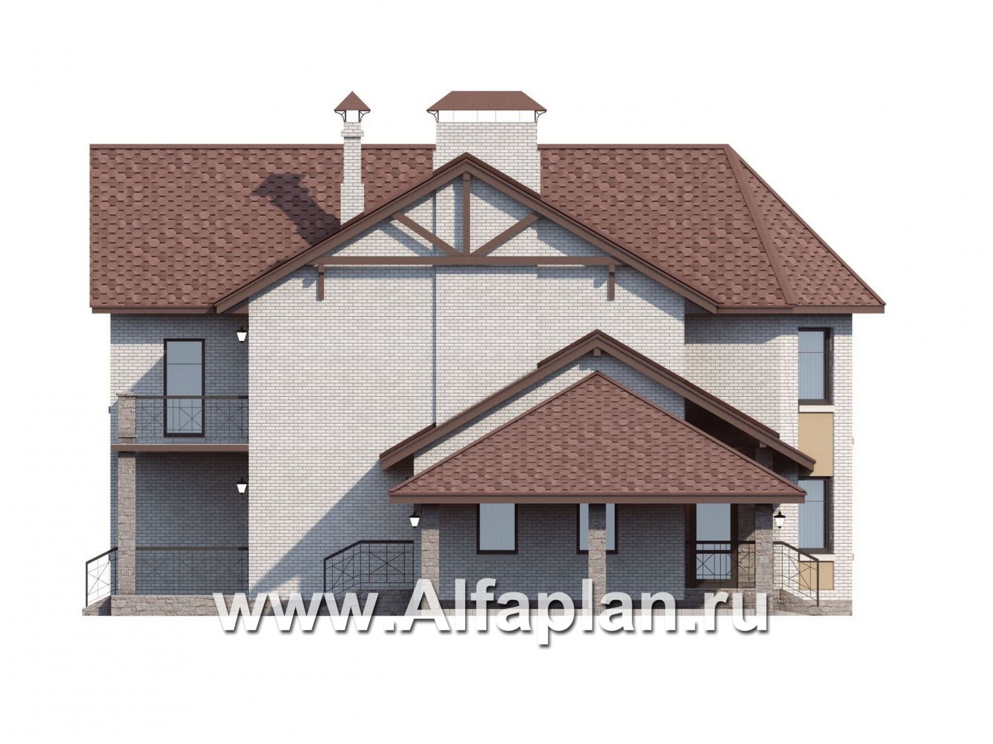 Проекты домов Альфаплан - «Чистые пруды»- проект дома в скандинавском стиле с гаражом - изображение фасада №3