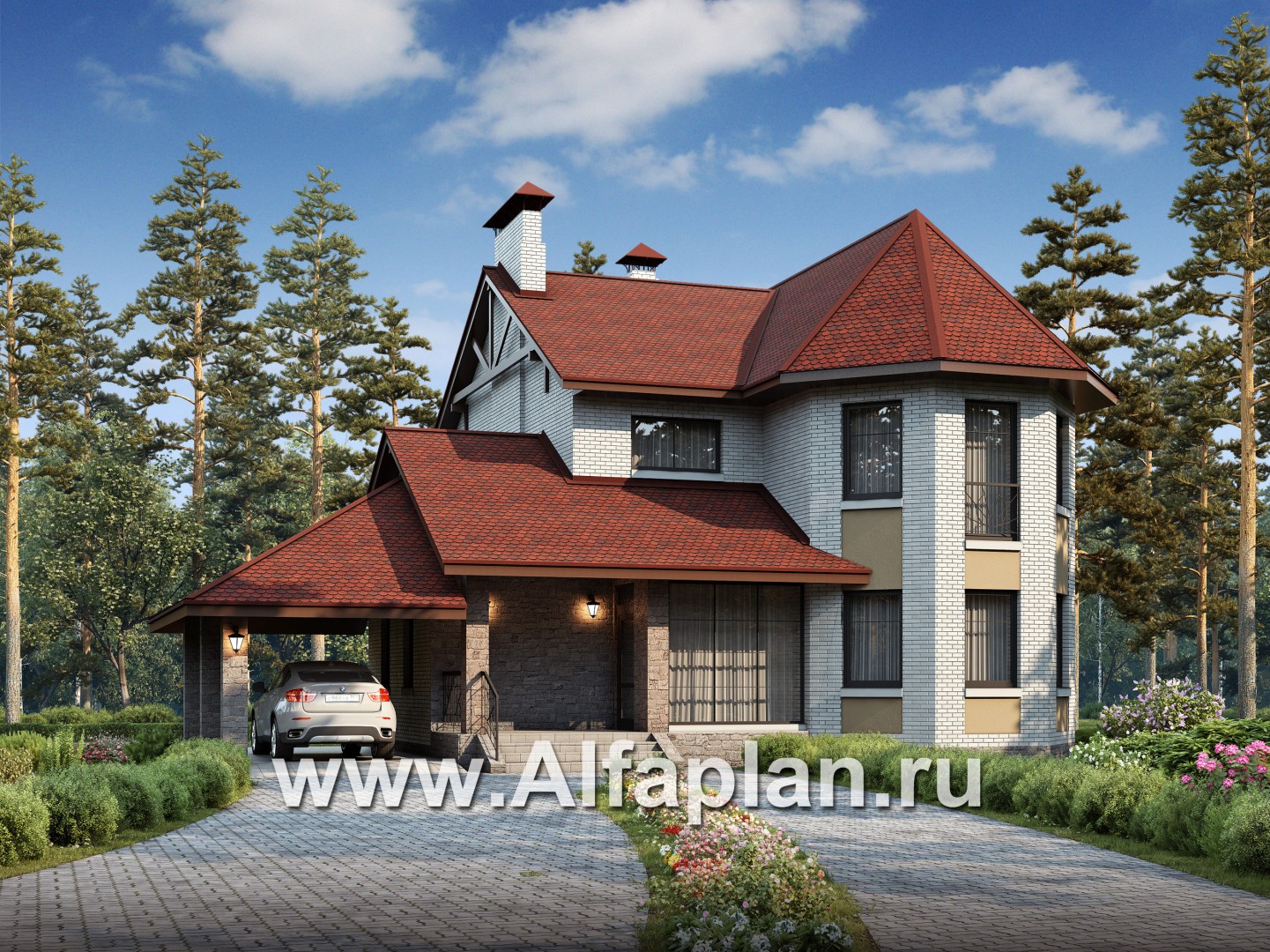 Проекты домов Альфаплан - «Чистые пруды»- проект дома в скандинавском стиле с гаражом - дополнительное изображение №1
