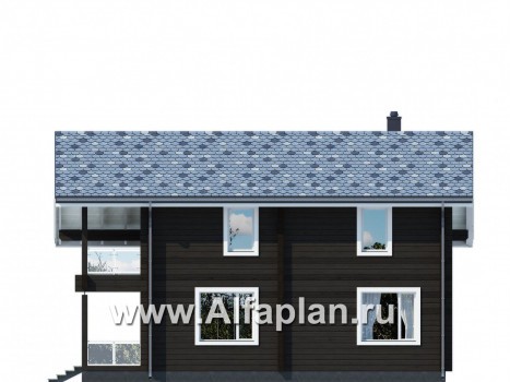 Проекты домов Альфаплан - Удобный дом-дача для загородного отдыха - превью фасада №3